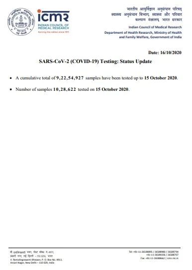 india coronavirus peoples samples tested details icmr 